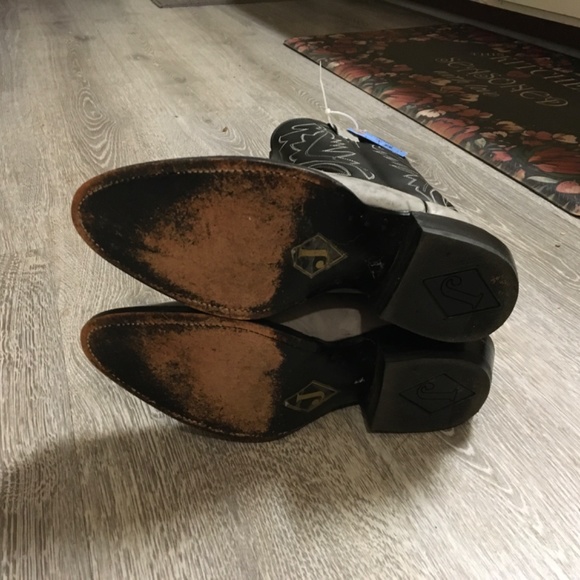 Stylish Black and Gray Heeled Boots - Picture 5 of 5